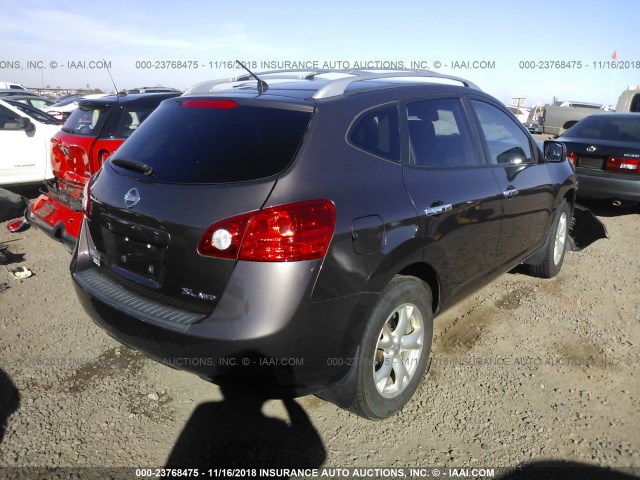 JN8AS5MV7AW122729 - 2010 NISSAN ROGUE S/SL/KROM GRAY photo 4