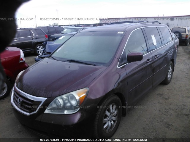 5FNRL38789B409671 - 2009 HONDA ODYSSEY EXL BURGUNDY photo 2