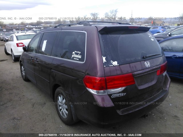 5FNRL38789B409671 - 2009 HONDA ODYSSEY EXL BURGUNDY photo 3