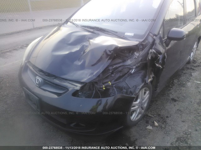 JHMGD38627S006988 - 2007 HONDA FIT S 黑色 照片 6