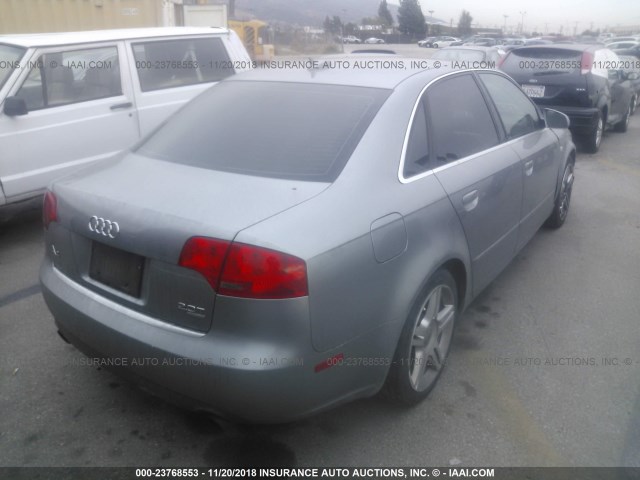 WAUDF68E15A426863 - 2005 AUDI A4 2.0T QUATTRO SILVER photo 4