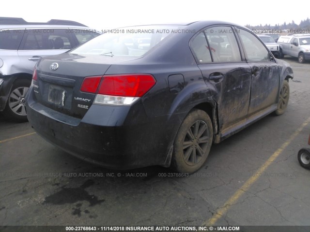 4S3BMBC68C3028351 - 2012 SUBARU LEGACY 2.5I PREMIUM BLUE photo 4