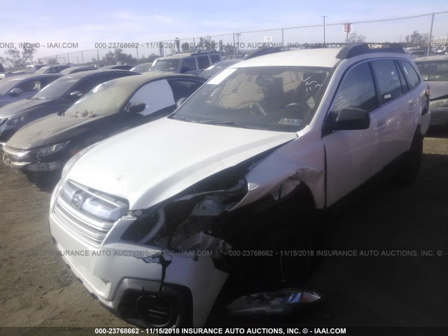 4S4BRBAC3E3244410 - 2014 SUBARU OUTBACK 2.5I WHITE photo 2