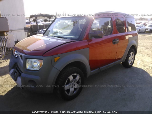 5J6YH18583L004375 - 2003 HONDA ELEMENT EX ORANGE photo 2