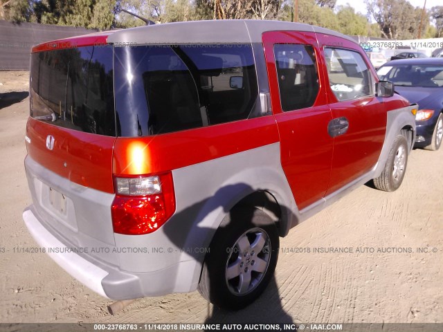 5J6YH18583L004375 - 2003 HONDA ELEMENT EX ORANGE photo 4