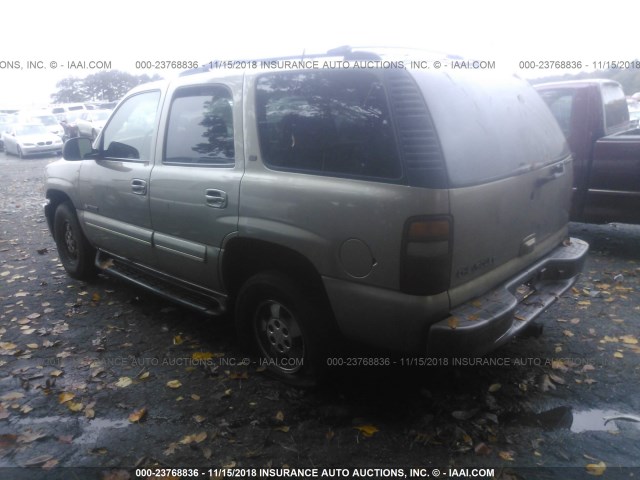 1GNEK13T11J140234 - 2001 CHEVROLET TAHOE K1500 GOLD photo 3