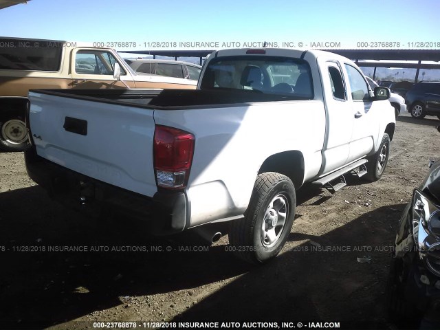 5TFSX5EN1HX052861 - 2017 TOYOTA TACOMA ACCESS CAB/SR/SR5 WHITE photo 4