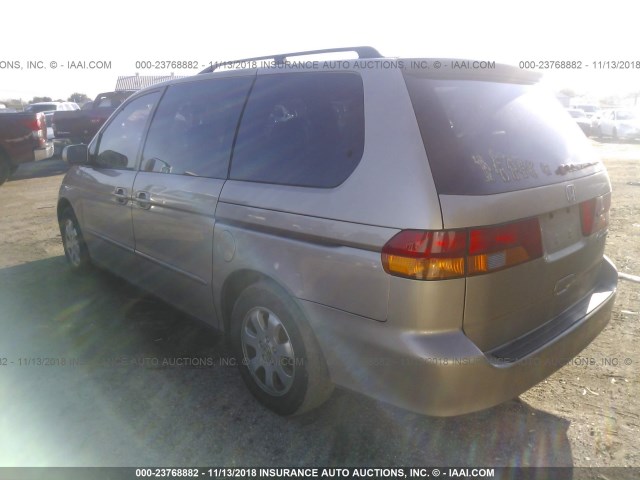 2HKRL18912H519782 - 2002 HONDA ODYSSEY EXL GOLD photo 3