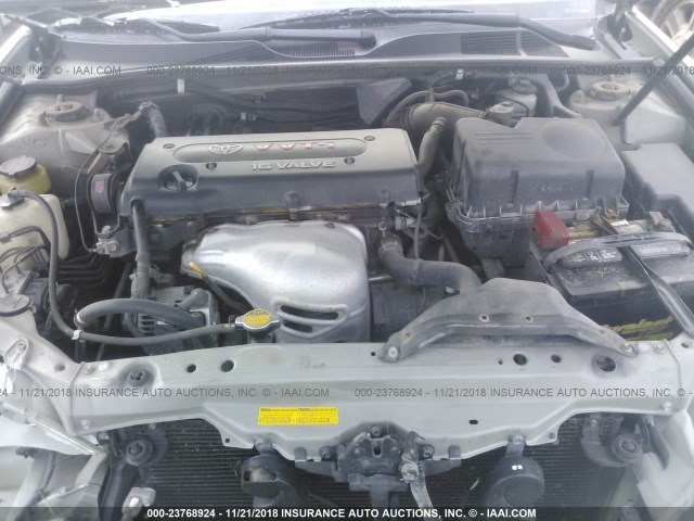 4T1BE32K72U537286 - 2002 TOYOTA CAMRY LE/XLE/SE SILVER photo 10
