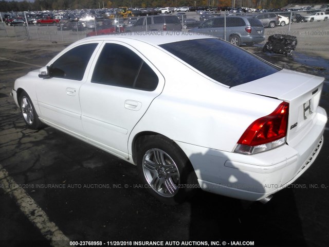 YV1RS592382681347 - 2008 VOLVO S60 2.5T WHITE photo 3