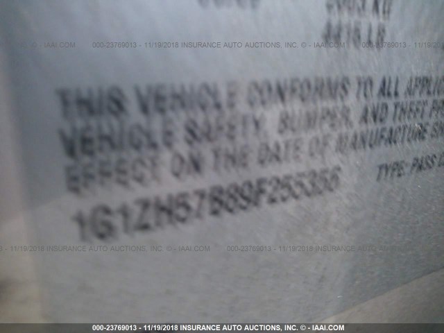 1G1ZH57B89F255356 - 2009 CHEVROLET MALIBU 1LT GOLD photo 9