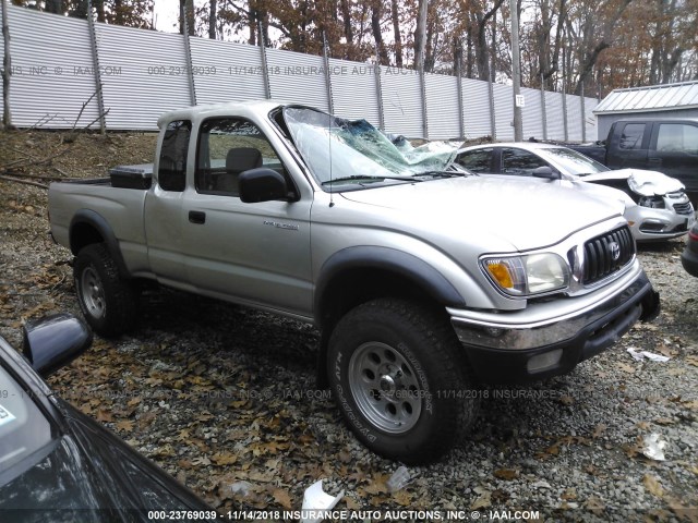 5TEWN72N44Z427877 - 2004 TOYOTA TACOMA XTRACAB SILVER photo 1