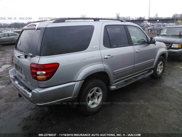 5TDBT44A42S065038 - 2002 TOYOTA SEQUOIA SR5 SILVER photo 4