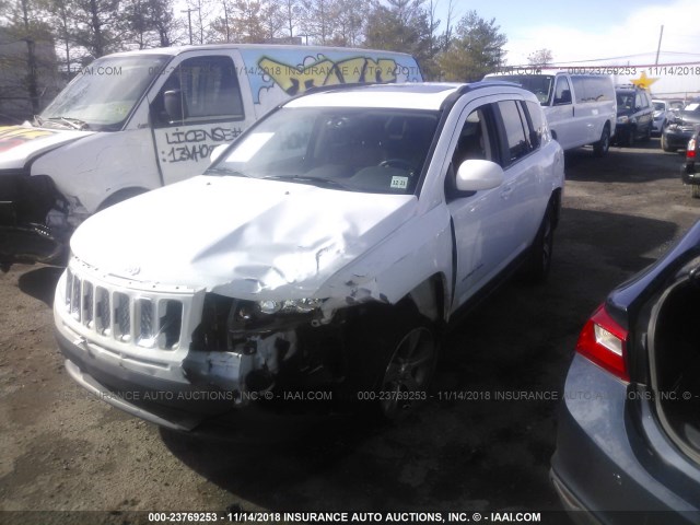 1C4NJDEB3HD108735 - 2017 JEEP COMPASS LATITUDE WHITE photo 2