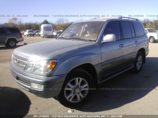 JTJHT00W233528668 - 2003 LEXUS LX 470 SILVER photo 2