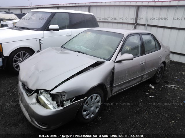 1NXBR12E91Z494636 - 2001 TOYOTA COROLLA CE/LE/S SILVER photo 2