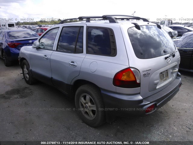 KM8SC13E14U785457 - 2004 HYUNDAI SANTA FE GLS/LX SILVER photo 3