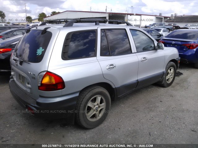 KM8SC13E14U785457 - 2004 HYUNDAI SANTA FE GLS/LX SILVER photo 4