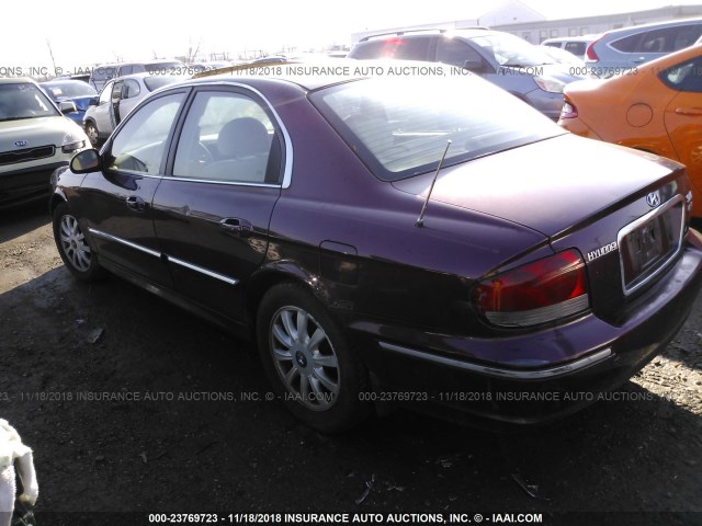 KMHWF35H23A764712 - 2003 HYUNDAI SONATA GLS/LX MAROON photo 3