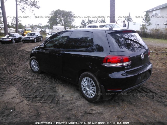 WVWBB7AJ1CW342139 - 2012 VOLKSWAGEN GOLF 黑色 照片 3