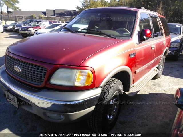 1FMPU18L2YLC08720 - 2000 FORD EXPEDITION EDDIE BAUER RED photo 2