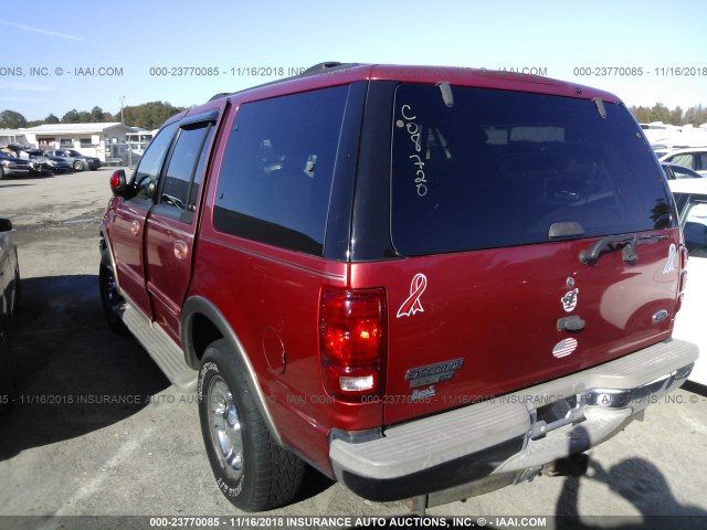 1FMPU18L2YLC08720 - 2000 FORD EXPEDITION EDDIE BAUER RED photo 3