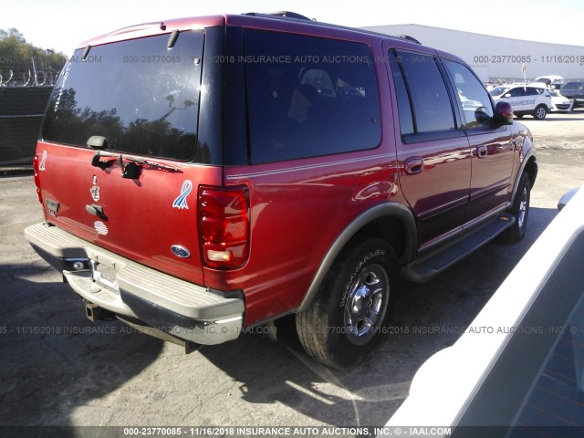 1FMPU18L2YLC08720 - 2000 FORD EXPEDITION EDDIE BAUER RED photo 4