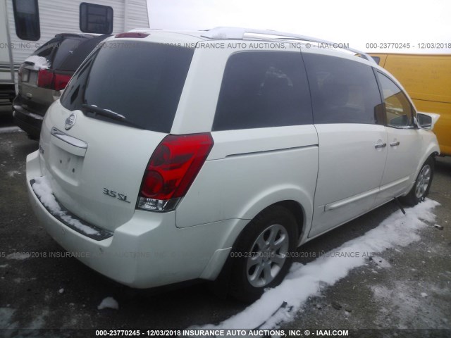 5N1BV28U07N140409 - 2007 NISSAN QUEST S/SE/SL WHITE photo 4