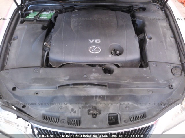 JTHCK262385026293 - 2008 LEXUS IS 250 SILVER photo 10