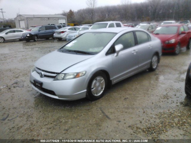 JHMFA36216S013191 - 2006 HONDA CIVIC HYBRID GRAY photo 2