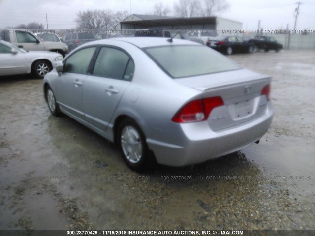 JHMFA36216S013191 - 2006 HONDA CIVIC HYBRID GRAY photo 3