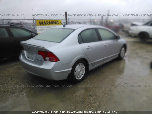 JHMFA36216S013191 - 2006 HONDA CIVIC HYBRID GRAY photo 4