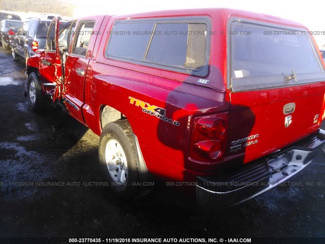 1D7HW58P47S268957 - 2007 DODGE DAKOTA QUAD LARAMIE RED photo 3