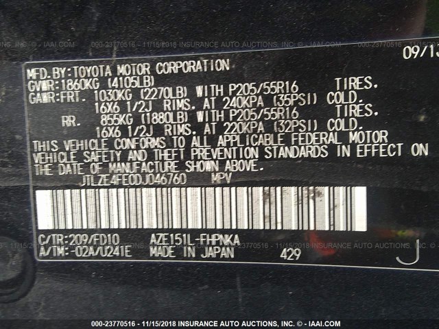 JTLZE4FE0DJ046760 - 2013 TOYOTA SCION XB Қара фото 9