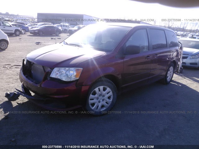 2C4RDGBGXFR531400 - 2015 DODGE GRAND CARAVAN SE RED photo 2