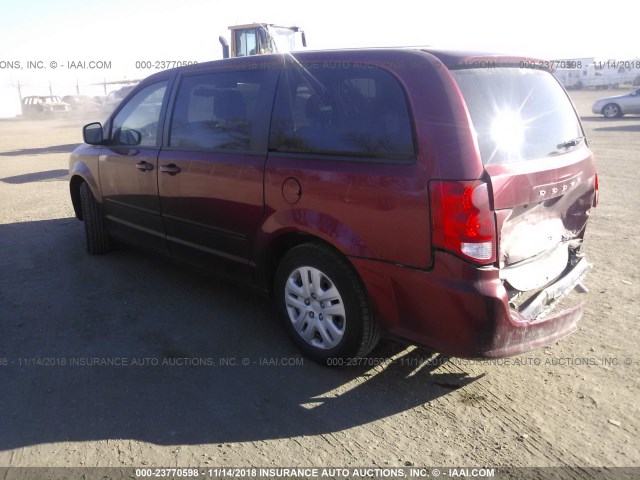 2C4RDGBGXFR531400 - 2015 DODGE GRAND CARAVAN SE RED photo 3