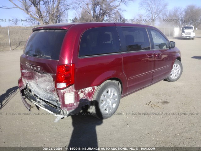 2C4RDGBGXFR531400 - 2015 DODGE GRAND CARAVAN SE RED photo 4