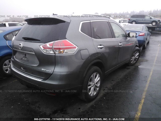 KNMAT2MV6FP552695 - 2015 NISSAN ROGUE S/SL/SV Pewter photo 4