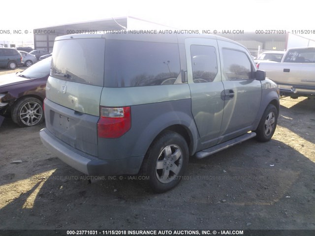 5J6YH28573L013462 - 2003 HONDA ELEMENT EX GREEN photo 4