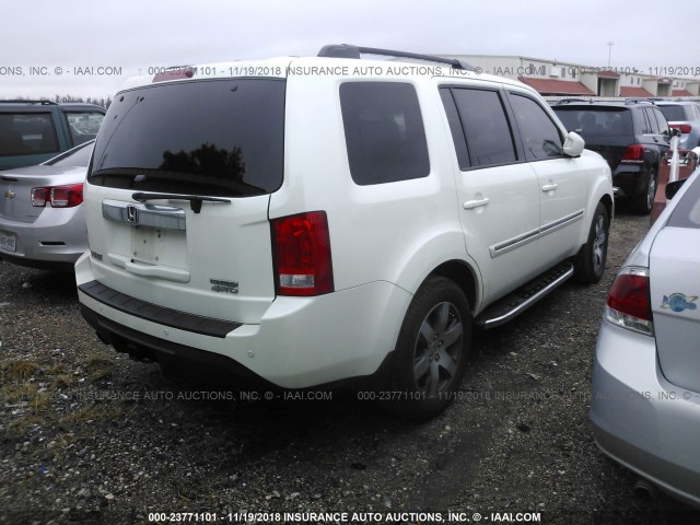 5FNYF4H98DB040278 - 2013 HONDA PILOT TOURING WHITE photo 4