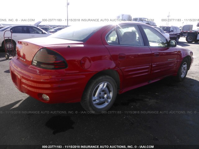 1G2NF52T7YM748584 - 2000 PONTIAC GRAND AM SE1 RED photo 4