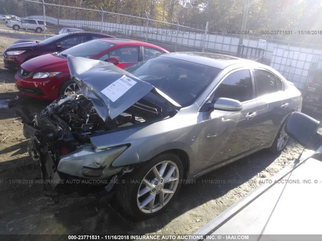 1N4AA51E89C805688 - 2009 NISSAN MAXIMA S/SV SILVER photo 2