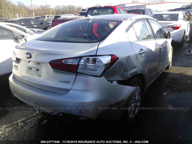 KNAFX4A80E5178760 - 2014 KIA FORTE EX SILVER photo 4