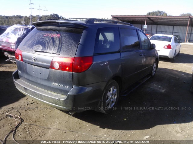 5TDZK23C68S180354 - 2008 TOYOTA SIENNA CE/LE BLUE photo 4