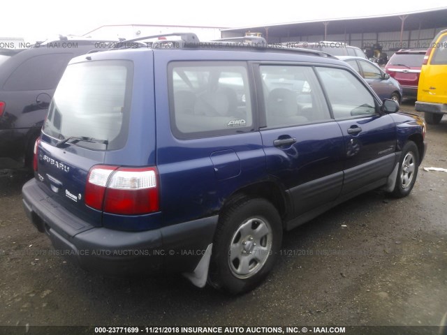 JF1SF63511H755796 - 2001 SUBARU FORESTER L BLUE photo 4