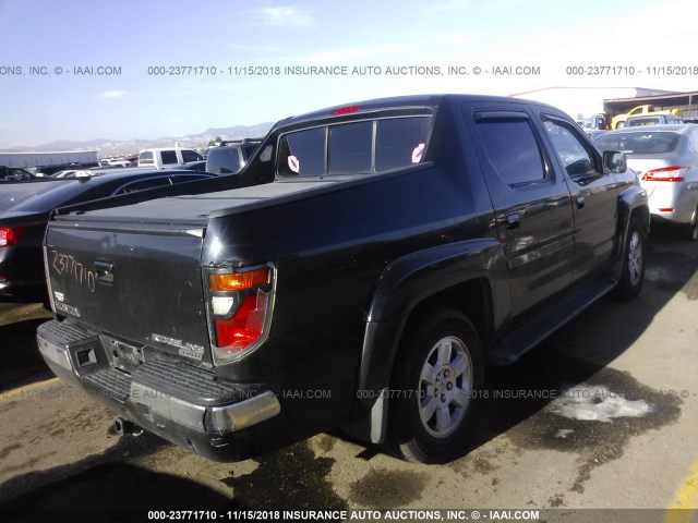 2HJYK16546H502869 - 2006 HONDA RIDGELINE RTL BLACK photo 4