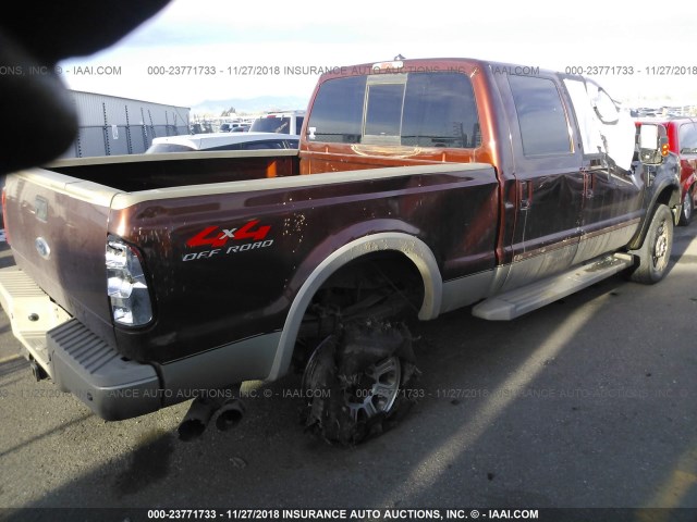 1FTWW31R68ED35382 - 2008 FORD F350 SRW SUPER DUTY ORANGE photo 3