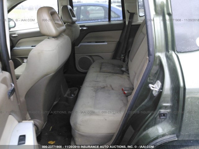 1J8FF47W98D513691 - 2008 JEEP COMPASS SPORT მწვანე ფოტო 8