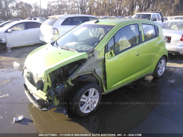 KL8CA6S91EC521252 - 2014 CHEVROLET SPARK LS GREEN photo 2