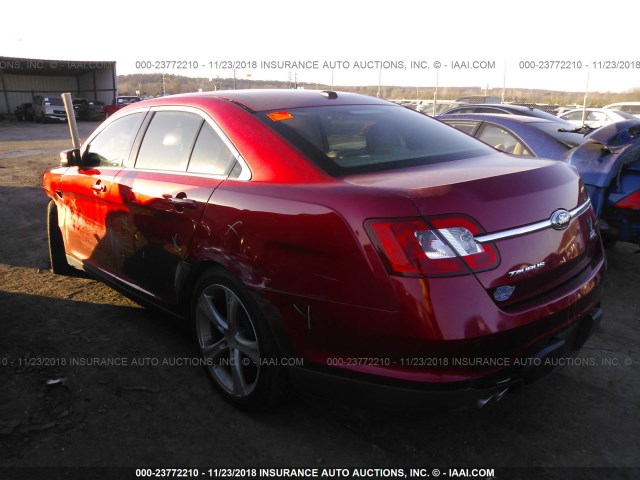 1FAHP2EW4CG130209 - 2012 FORD TAURUS SEL MAROON photo 3